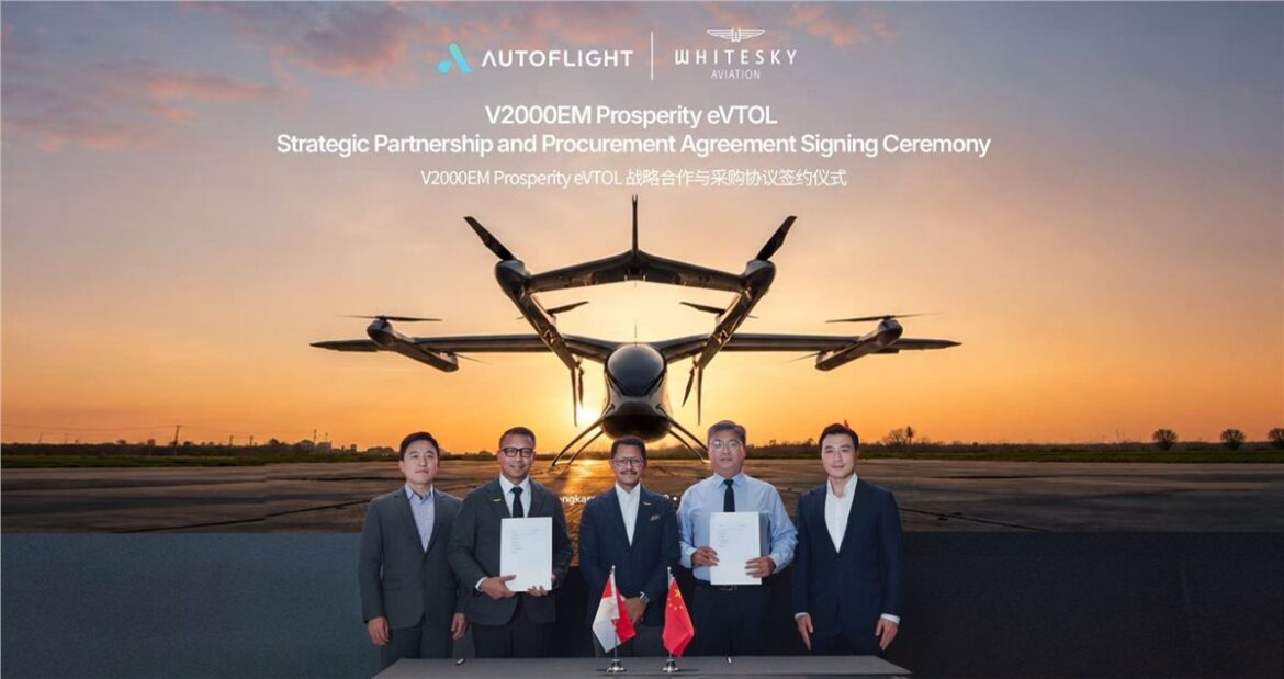 AutoFlight eVTOL Indonesia, Whitesky Aviation, AutoFlight V2000EM Prosperity, Indonesia eVTOL, passenger eVTOL aircraft, Advanced Air Mobility Indonesia, Indonesia air taxi, eVTOL air taxi services, VIP air taxi Indonesia, eVTOL aviation technology